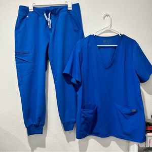 Figs Scrub Set Winning Blue